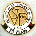 SVdP 30 year pin